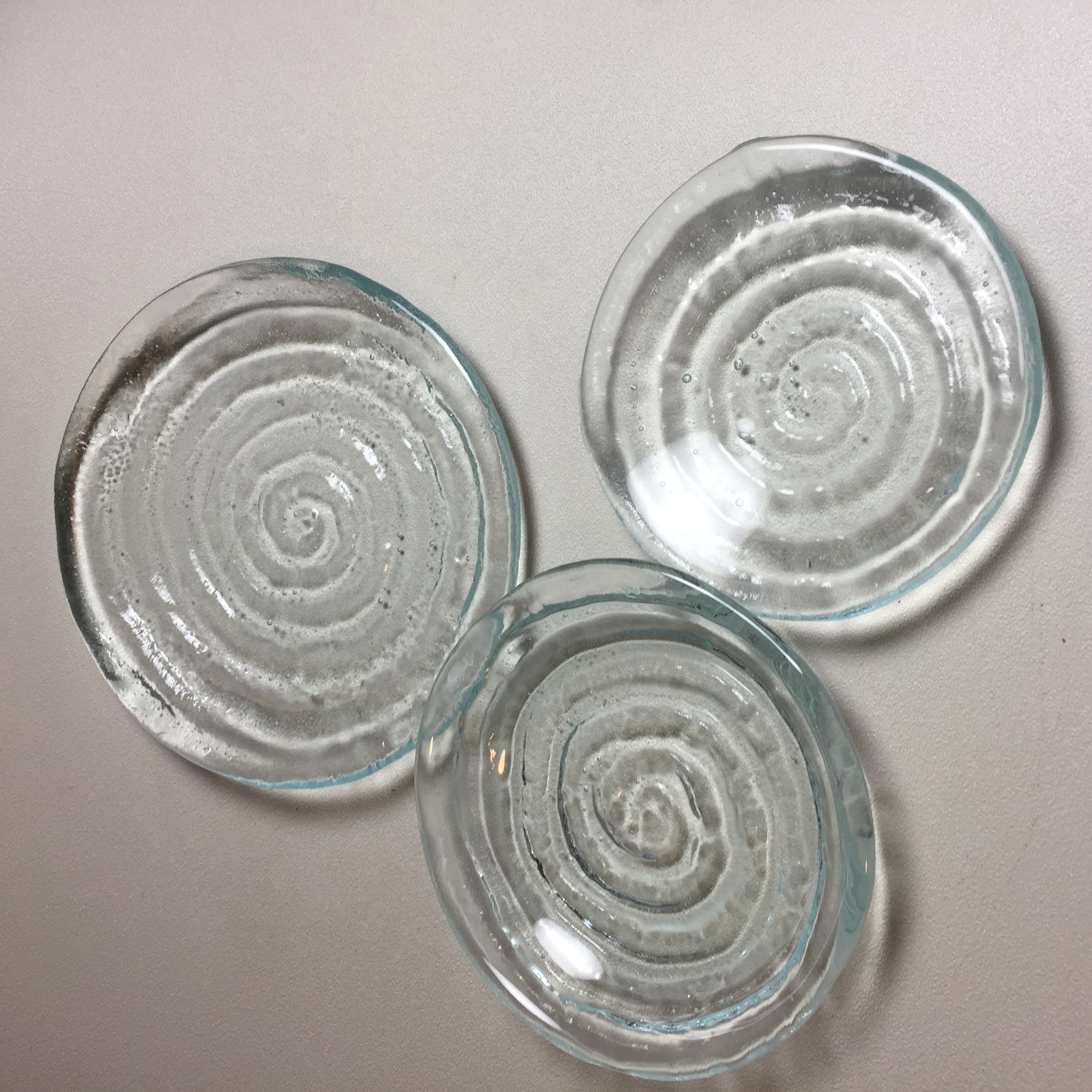 Clear Textured Fused Glass Bowls Elegant Fused Glass by Karen