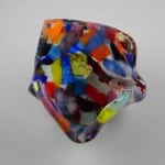 Handmade Fused Glass Multi-colored Candle Votive Handmade Fused Glass Multi-colored Candle Votive