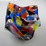 Handmade Fused Glass Multi-colored Candle Votive Handmade Fused Glass Multi-colored Candle Votive
