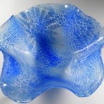 Shades of Blue Fused Glass Organic Bowl