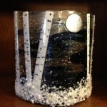 Fused Glass Winter Aspen mantel sconce Fused Glass Winter Aspen mantel sconce