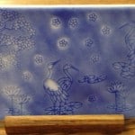 Fused Glass Sandblasted Asian scene Fused Glass Sandblasted Asian scene