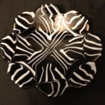 Fused Glass black and white pattern flow bowl. Fused Glass black and white pattern flow bowl.