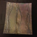 Fused Glass Kiln Carving iridized plate. Fused Glass Kiln Carving iridized plate.