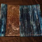 Fused Glass Egyptian Blue and iridized on edge platter Fused Glass Egyptian Blue and iridized on edge platter.