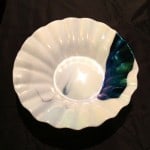 Fused Glass White Iridized Bowl Fused Glass White Iridized Bowl