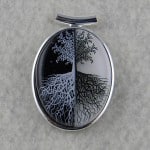 Black and White Tree of Life Fused Glass Pendant Black and White Tree of Life Fused Glass Pendant