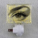 Fused Glass Night light with Eye Decal Fused Glass Night light with Eye Decal