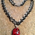 red black silver chainmaille