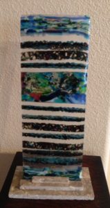Front of Fused Glass Pebble Tower