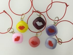 Fused Glass Wine charms