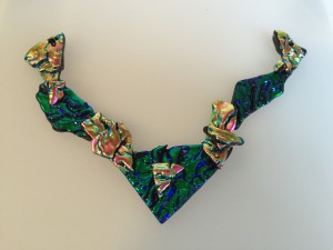 Fused Glass Dichroic Bib Necklace