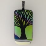 fused glass dichroic tree Pendant