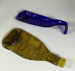 Recycled wine bottle spoon rests / cheese platter