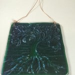 fused glass garden art