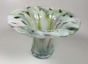 Fused Glass Footed Vase