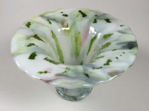 Fused Glass Footed Vase