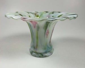 Fused Glass Footed Vase