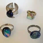 Fused glass adjustable rings