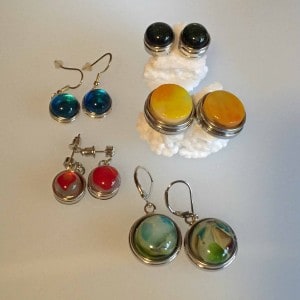 Fused Glass earrings - snap