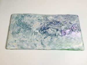 front of fused glass mud and glass glo experiment
