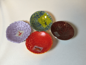 Fused Glass Crackle Bowls