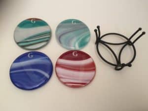 fused glass coaster set
